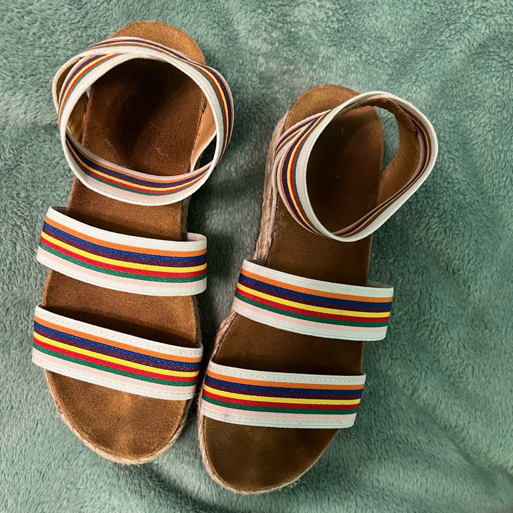 Steve Madden rainbow platform sandals